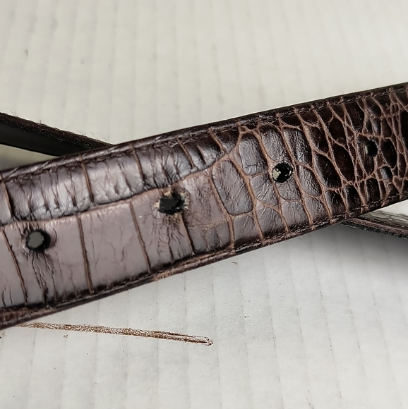 Connie Bates For Fahrenheit Brown Embossed Belt with Gold Buckle - Picture 9 of 15